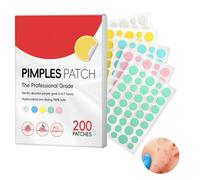 200pcs Colorful Hydrocolloid Acne Patches - Round Pimple Stickers for Face & Chin, Tea Tree Oil Blemish Spot Treatment, Invisible Mighty Dots (Circle)