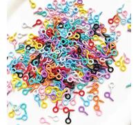 200Pcs Colorful Small Screw Eye Pins, Eye Screw Clasps, Jewelry Eye Hooks, Self Tapping Screws, Mini Hoop Pegs, Craft Eyelets for DIY Jewelry Making, Arts
