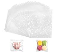 200PCS Cookie Bags,10 x 10 cm Cellophane Bags for Sweets and Biscuits, Frosted White Dot Design, Small Sweet Bag, Ideal for Home Baking, Cake Shops, and Gift Packaging