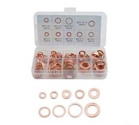 200Pcs Copper Diesel Injector Seal Washer Set For Car Marine Plant Generators Machinery M5-M14, Copper Washer Set Gasket Sealing Ring Assortment