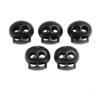200pcs Cord Locks Black 2-Hole Drawstring Stopper(23L=22)