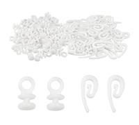 200pcs Curtain Hooks Plastic White for Door,Window Curtain, Gliding Drapery Rail Slider Hooks and Rollers, Curtain Header Tape Drapery Hooks, Fits Most of Curtains (2 Types)