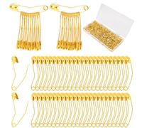 200pcs Curved Safety Pins, 1.5 Inch Bent Safety Pins Quilting Pins Curved Stainless Steel Basting Pins Accessories for Quilting Knitting Sewing Crafting (Gold)