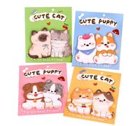200Pcs Cute Sticky Notes Set 4 Pack Cartoon Cat Dog Memo Pads Animal Shaped Adhesive Note Pads for Office Home School Kawaii Cat Stationery Decorations Student Kids Stationery Gift