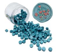 200pcs Dark Teal Wax Seal Beads Octagon Wax Seal Beads Bulk for Wedding Invitations Wax Seal Stamp Xmas Gift Wrapping Card Envelope Seal