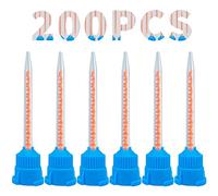 200Pcs Dental Mixing Tips for Dental Impression Temp Crowns Material Mix, 10:1 Ratio, Blue-Orange