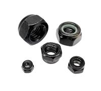200pcs DIN985 Hexagon Nylon Insert Self Locking Nut Nylock Locknut Assortment Kit Set M2 M2.5 M3 M4 M5 M6 M8 Black Carbon Steel