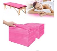 200Pcs Disposable Massage Table Sheets 31.5" x 71" Non-Woven Fabric Bed Covers for Ultimate Hygiene and Comfort in Massage, Tattoo, and Spa Treatments, Breathable and Durable Sheets(Pink)