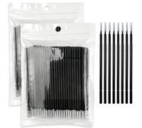 200PCS Disposable Micro Applicator Brushes - Mini Precision Swabs for Eyelash Extensions, Glue Removal, Makeup, Nail Art & Cleaning (Black)