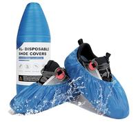 200PCS Disposable Non Slip Shoe Covers XL, Thick Waterproof CPE Boot Covers with Compact Roll Design, Fits Up to US Men 13 & Women 14, Heavy Duty Shoe Booties for Indoor Cleaning, Real Estate