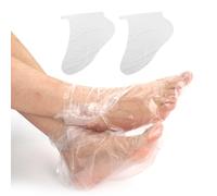 200Pcs Disposable Plastic Foot Covers, Leak-Proof Anti-Slip Design for Paraffin Bath, Spa, Pedicure & Shoe Trials (Clear)