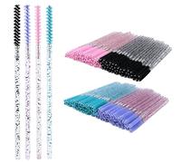 200pcs Disposable Skinny Mascara Wands Mini Crystal Eyelash Brushes Thin Mascara Wands Micro Brush Lash Extension Supplies Lashes Extension Tools(Skinny-4colors)