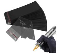 200PCS Disposable Tattoo Pen Bags Large Tattoo Pen Sleeves 18 x 6,5 cm Plastic Tattoo Machine Covers for Cartridge Machine Accessories Supplies for Artists (Black)