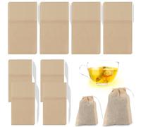 200Pcs Disposable Tea Filter Bags for Loose Tea Biodegradable and Compostable Material, Unbleached Tea Infuser Coffee Bags with Drawstring, 2Sizes