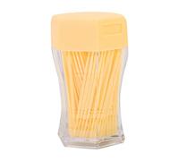 200Pcs Double Head Plastic Toothpick, Soft Tooth Floss Picks Interdental Brush Flosser Sticks Oral Brush Cleaning Tool (Yellow)