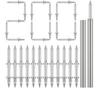 200Pcs Double-Head Skirting Thread Seamless Nail, Metal Skirting Line Without Marks Nail, Rust-Proof No Trace Skirting Thread Screws Set with 2 Rods for Veneer Wood Furniture Construction