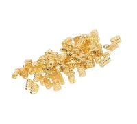 200pcs Dreadlocks Hair Rings Hollow Out Exquisite Patterns Alloy Hair Braiding Jewelry Coils (Gold)
