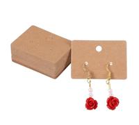 200pcs Earring Holder,Cards Hanging Custom Earring Cards for Earrings Display for Selling Jewelry,Blank Paper Card with 2 Holes for Earrings Display Holder Jewelry DIY Crafts,1.77 x 1.26inch(Brown)