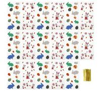200pcs Easter Pattern Opp Bags with Tie Wires, Party | Lovely Rabbit and Chick Print, Holiday Gift Packaging for Little Friends, Light Weight Storage, Easy to Use