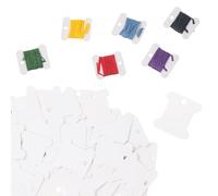 200PCS Embroidery Floss Bobbins, Paper Embroidery Thread Cards, White Sewing Machine Bobbin for Cross Stitch, Yarn Bobbin Winder for Sewing Thread Storage, Needlework Supplies for Sewings Threads