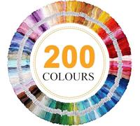 200PCS Embroidery Threads for Cross Stitch, 200 Colours Cotton Floss Skeins for Embroidery Kits, Sewing & DIY Crafts, DMC Style Thread for Beginners, Friendship Bracelets, Punch Needle Projects