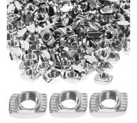 200pcs European Aluminum Profile T Nut for 20x20mm T Slot Frames | Nickel Plated Carbon Steel, Post Assembly Drop in Design, Easy Installation for Makers and 3d Printer Builders
