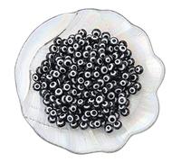 200pcs Evil Eye Beads for DIY Bracelets Necklace Jewelry Making,Black 8mm (Black)