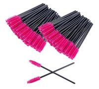 200pcs eyelash brushes wands, spoolies mascara brush,eye lash wands applicator, eyebrow brush castor, spoolie extension mascara-rose