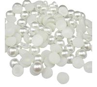 200Pcs Faux White Half Pearl Bead Flat Back Resin Bead Scrapbook Decor Craft Nail Art Rhinestones Stickers Nice and clever