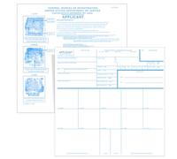 200pcs FBI Fingerprint Cards, Premium Applicant FD-258 Finger Print Ink Pad Cards Rev. 11-1-20 (8.03x8.03 Inches)