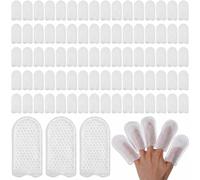 200Pcs Finger Bandages, Elastic Breathable Cotton Finger Cots, Tubular White Cotton Finger's Cots Finger' Stall for Fingers Sprains First Aid Scald Protection Gardening Work