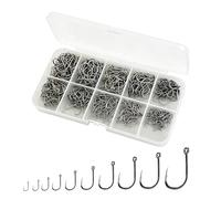 200pcs Fishing Hooks Set, High Carbon Steel Barbed Carp Hooks Size 5-14, Ultra Sharp Sea Fishing Hooks with Ringed Eye, Assorted Fishing Tackle Kit with Storage Box for Saltwater & Freshwater