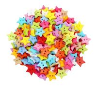 200Pcs Five Pointed Star Shape Buttons with Two Hole Colorful Sewing Buttons for Children Art Craft Colored Star Shaped Selectors for