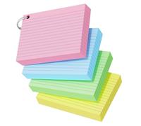 200PCS Flash Cards Revision with Ring Binder, A6 (10.2CM x 14CM), Coloured Flashcards for Revision Kraft Paper, Double-Sides Ruled Cue Cards Record, Colourful Index Study Cards for School Home Office