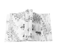 200pcs Floral Food Wax Paper, 8.27x9.84in Greaseproof Chinoiserie Flowers and Birds Food Wrapping Paper Sheets Basket Liners for Outdoor Picnic Party or Kitchen Supplies (Grey)