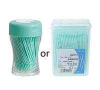 200Pcs Food Grade Toothpick Travel Portable Double-Head Sticks Interdental Floss Cleaners Removal Picks Brush with Storage Box Interdental Floss Cleaners Brush