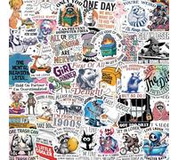 200Pcs Funny Holographic Stickers, Sarcastic Meme Animals Stickers, Waterproof Vinyl Graffiti Decals for Laptop Skateboard Bicycle, Teens and Adults