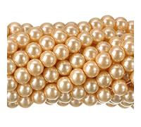 200Pcs Glass Pearl Round Beads Beading Jewelry Making 8mm Champagne