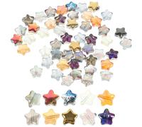 200pcs Glass Star Beads for Jewellery Making, Lightweight DIY Craft | Bright Colour, Smooth Finish, Easy Threading, Suitable for Bracelets, Keychains and Workshop Projects Random Color