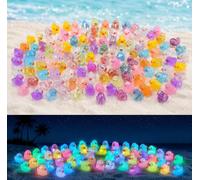 200Pcs Glow in Dark Mini Ducks Set 26 Colors Tiny Ducks Mini Resin Ducks Little Ducks Resin Animals Mini Plastic Ducks for Fairy Gardens Aquariums Dollhouse Decor DIY Crafts Party Favors (Style B)
