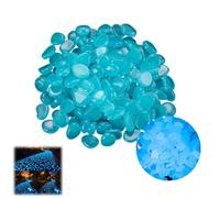 200PCS Glow in the Dark Pebbles,Pebble for Garden,Luminous Gravel,Baby Blue | Decorative Stones for Fish Tank,Aquarium,Plant Pots,Garden,Vase & DIY Pathway Decoration,Decorative Stones for Plant Pots
