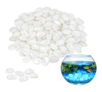 200PCS Glow in the Dark Pebbles,Pebbles for Garden,Luminous Gravel & Decorative Stones for Fish Tank,Aquarium,Plant Pots,Garden,Vase & DIY Pathway Decoration,Decorative Stones for Plant Pots,White