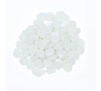 200Pcs Glow in the Dark Pebbles White - 1cm Luminous Garden Stones, Mini Glow Rocks for Fish Tank, Plant Pots, DIY Decor, Pathway & Outdoor Gravel Decoration (White, 105g)