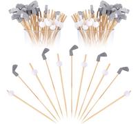 200pcs Golf Cocktail Picks, Golf Themed Toothpicks Golf Ball Skewers Golf Club Skewers for Sandwich Fruit Appetizers Cocktail Decorations for Party Supplies