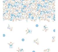 200Pcs Goose Confetti Silly Goose Party Decorations Blue Bow Goose Table Confetti Farm Animal Paper Scatters Big Goose Table Decorations for Boys Baby Shower Birthday Party Supplies