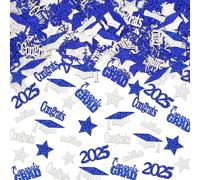 200Pcs Graduation Confetti 2023 Blue and Sliver Graduation Table Confetti Blue and White Graduation Decorations 2023 Royal Blue Graduation Decorations Graduation Confetti for Table Graduation