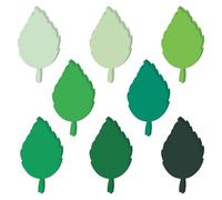 200Pcs Green Leaf Cardboard Decoration in Eight Colors, Bright Colors Leaf Stickers Spring Summer Bulletin Board Tree, DIY Crafts Suitable for Classroom Decoration