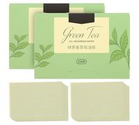 200pcs Green Oil Blotting Sheets Absorbing Paper for Oily Skin | Flax Material, Ultra Thin Double-sided Design, Single-use Hygiene, Helps Reduce Facial Shine during Travel, Gym and Workouts