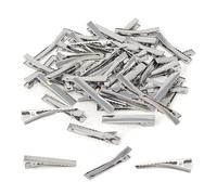 200Pcs Hair Clips, 35MM Silver Hair Clips Single Prong Flat Metal Hair Bow Alligator Clips for Sectioning Hair Styling And Sectioning Hairdressing DIY Crafts