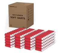 200pcs Half-Length Soft Darts, Short Darts Compatible with Dart Zone, Adventure, Nerf, Worker, Zhenweiqi - for Foam Dart Blasters & Toy Guns Accurate 1.3g (Red White 1g)